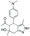 1-{4-[4-(DIMETHYLAMINO)PHENYL]-6-HYDROXY-3,6-DIMETHYL-4,5,6,7-TETRAHYDRO-2H-INDAZOL-5-YL}ETHANONE 结构式