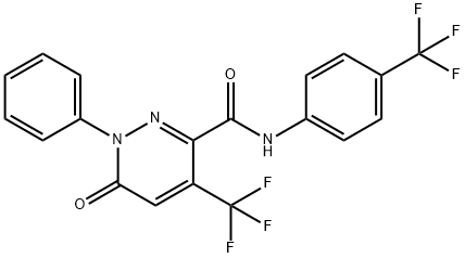 6-Oxo-1-phenyl-4-(trifluoromethyl)-N-[4-(trifluoromethyl)phenyl]-1,6-dihydro-3-pyridazinecarboxamide 结构式