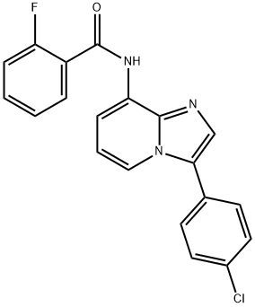 N-[3-(4-CHLOROPHENYL)IMIDAZO[1,2-A]PYRIDIN-8-YL]-2-FLUOROBENZENECARBOXAMIDE 结构式