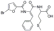 2-({(2Z)-2-[(5-BROMO-2-FUROYL)AMINO]-3-PHENYLPROP-2-ENOYL}AMINO)-4-(METHYLTHIO)BUTANOIC ACID 结构式