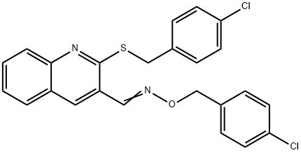 2-[(4-CHLOROBENZYL)SULFANYL]-3-QUINOLINECARBALDEHYDE O-(4-CHLOROBENZYL)OXIME 结构式