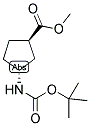 (1R,3R)-N-BOC-1-AMINOCYCLOPENTANE-3-CARBOXYLIC ACID METHYL ESTER 结构式