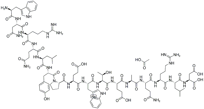 H-Trp-Asn-Arg-Gln-Leu-Tyr-Pro-Glu-Trp-Thr-Glu-Ala-Gln-Arg-Leu-Asp-OH acetate salt 结构式