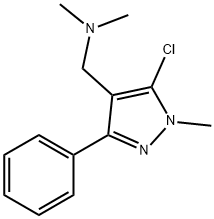 (5-CHLORO-1-METHYL-3-PHENYL-1H-PYRAZOL-4-YL)-N,N-DIMETHYLMETHANAMINE 结构式