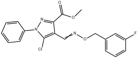 METHYL 5-CHLORO-4-(([(3-FLUOROBENZYL)OXY]IMINO)METHYL)-1-PHENYL-1H-PYRAZOLE-3-CARBOXYLATE 结构式