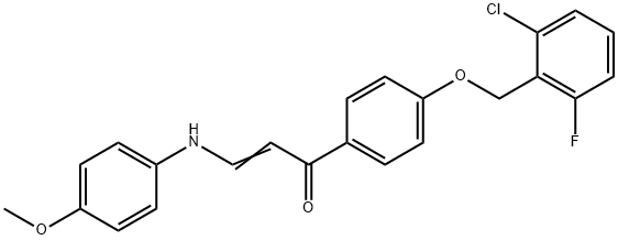 (E)-1-(4-[(2-CHLORO-6-FLUOROBENZYL)OXY]PHENYL)-3-(4-METHOXYANILINO)-2-PROPEN-1-ONE 结构式