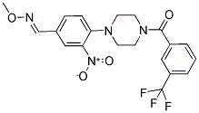 3-NITRO-4-(4-[3-(TRIFLUOROMETHYL)BENZOYL]PIPERAZINO)BENZENECARBALDEHYDE O-METHYLOXIME 结构式