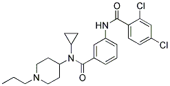 N-CYCLOPROPYL-3-[(2,4-DICHLOROBENZOYL)AMINO]-N-(1-PROPYLPIPERIDIN-4-YL)BENZAMIDE 结构式