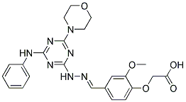 (E)-2-(2-METHOXY-4-((2-(4-MORPHOLINO-6-(PHENYLAMINO)-1,3,5-TRIAZIN-2-YL)HYDRAZONO)METHYL)PHENOXY)ACETIC ACID 结构式