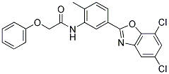 N-[5-(5,7-DICHLORO-1,3-BENZOXAZOL-2-YL)-2-METHYLPHENYL]-2-PHENOXYACETAMIDE 结构式