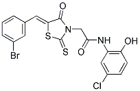 2-[(5Z)-5-(3-BROMOBENZYLIDENE)-4-OXO-2-THIOXO-1,3-THIAZOLIDIN-3-YL]-N-(5-CHLORO-2-HYDROXYPHENYL)ACETAMIDE 结构式