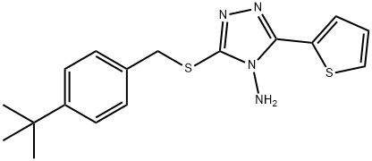 3-([4-(TERT-BUTYL)BENZYL]SULFANYL)-5-(2-THIENYL)-4H-1,2,4-TRIAZOL-4-AMINE 结构式