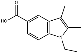 1-ETHYL-2,3-DIMETHYL-1H-INDOLE-5-CARBOXYLIC ACID 结构式
