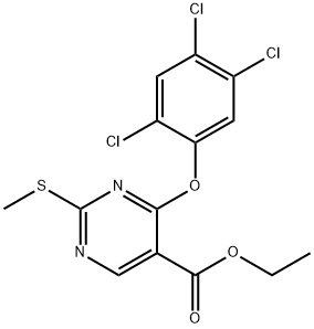 Ethyl 2-(methylsulfanyl)-4-(2,4,5-trichlorophenoxy)-5-pyrimidinecarboxylate 结构式