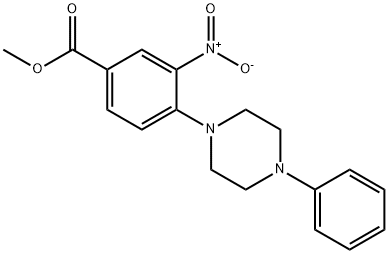 METHYL 3-NITRO-4-(4-PHENYLPIPERAZINO)BENZENECARBOXYLATE 结构式