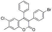 3(4'-BROMOPHENYL)-6-CHLORO-7-METHYL-4-PHENYLCOUMARIN 结构式