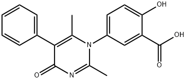 5-(2,6-DIMETHYL-4-OXO-5-PHENYLPYRIMIDIN-1(4H)-YL)-2-HYDROXYBENZOIC ACID 结构式