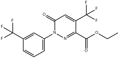 ETHYL 6-OXO-4-(TRIFLUOROMETHYL)-1-[3-(TRIFLUOROMETHYL)PHENYL]-1,6-DIHYDRO-3-PYRIDAZINECARBOXYLATE 结构式