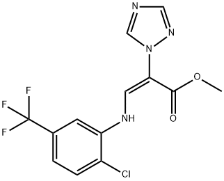 METHYL (E)-3-[2-CHLORO-5-(TRIFLUOROMETHYL)ANILINO]-2-(1H-1,2,4-TRIAZOL-1-YL)-2-PROPENOATE 结构式