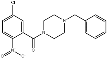 (4-BENZYLPIPERAZINO)(5-CHLORO-2-NITROPHENYL)METHANONE 结构式