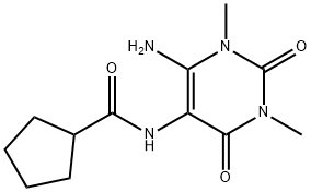 6-AMINO-5-[(CYCLOPENTANECARBONYL)AMINO]-1,3-DIMETHYL URACIL 结构式