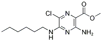 METHYL 3-AMINO-6-CHLORO-5-(HEXYLAMINO)PYRAZINE-2-CARBOXYLATE 结构式