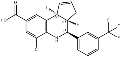 4-(3-CHLORO-PHENYL)-3A,4,5,9B-TETRAHYDRO-3H-CYCLOPENTA[C]QUINOLINE-8-CARBOXYLIC ACID 结构式