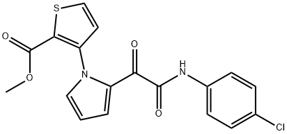 METHYL 3-(2-[2-(4-CHLOROANILINO)-2-OXOACETYL]-1H-PYRROL-1-YL)-2-THIOPHENECARBOXYLATE 结构式