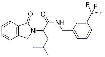 4-METHYL-2-(1-OXO-1,3-DIHYDRO-2H-ISOINDOL-2-YL)-N-[3-(TRIFLUOROMETHYL)BENZYL]PENTANAMIDE 结构式