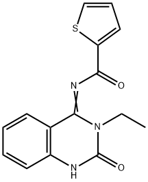 N-[3-ETHYL-2-OXO-2,3-DIHYDRO-4(1H)-QUINAZOLINYLIDEN]-2-THIOPHENECARBOXAMIDE 结构式