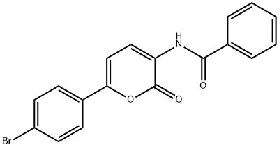 N-[6-(4-BROMOPHENYL)-2-OXO-2H-PYRAN-3-YL]BENZENECARBOXAMIDE 结构式