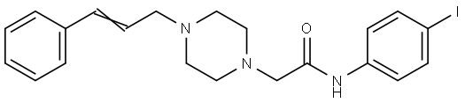 N-(4-Iodophenyl)-2-[4-(3-phenyl-2-propenyl)piperazino]acetamide 结构式