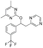 4,6-DIMETHYL-2-[2-(PYRAZIN-2-YL)-1-(3-(TRIFLUOROMETHYL)PHENYL)ETHOXY]PYRIMIDINE 结构式