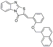 (2Z)-2-[2-(1-NAPHTHYLMETHOXY)BENZYLIDENE][1,3]THIAZOLO[3,2-A]BENZIMIDAZOL-3(2H)-ONE 结构式