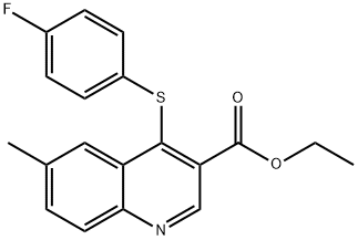 ETHYL 4-[(4-FLUOROPHENYL)SULFANYL]-6-METHYL-3-QUINOLINECARBOXYLATE 结构式