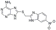 8-([(6-NITRO-1H-BENZIMIDAZOL-2-YL)METHYL]THIO)-9H-PURIN-6-AMINE 结构式