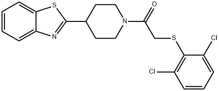 1-[4-(1,3-Benzothiazol-2-yl)piperidino]-2-[(2,6-dichlorophenyl)sulfanyl]-1-ethanone 结构式