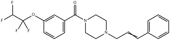 4-(3-PHENYLPROP-2-ENYL)PIPERAZINYL 3-(1,1,2,2-TETRAFLUOROETHOXY)PHENYL KETONE 结构式