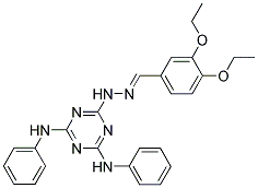 (E)-6-(2-(3,4-Diethoxybenzylidene)hydrazinyl)-N2,N4-diphenyl-1,3,5-triazine-2,4-diamine 结构式