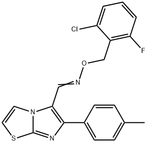 6-(4-METHYLPHENYL)IMIDAZO[2,1-B][1,3]THIAZOLE-5-CARBALDEHYDE O-(2-CHLORO-6-FLUOROBENZYL)OXIME 结构式