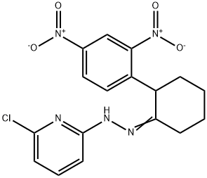 2-(2,4-DINITROPHENYL)CYCLOHEXANONE N-(6-CHLORO-2-PYRIDINYL)HYDRAZONE 结构式