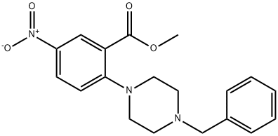 METHYL 2-(4-BENZYLPIPERAZINO)-5-NITROBENZENECARBOXYLATE 结构式