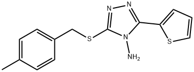 3-[(4-METHYLBENZYL)SULFANYL]-5-(2-THIENYL)-4H-1,2,4-TRIAZOL-4-AMINE 结构式