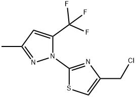 4-(CHLOROMETHYL)-2-[3-METHYL-5-(TRIFLUOROMETHYL)-1H-PYRAZOL-1-YL]-1,3-THIAZOLE 结构式