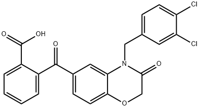 2-([4-(3,4-DICHLOROBENZYL)-3-OXO-3,4-DIHYDRO-2H-1,4-BENZOXAZIN-6-YL]CARBONYL)BENZENECARBOXYLIC ACID 结构式