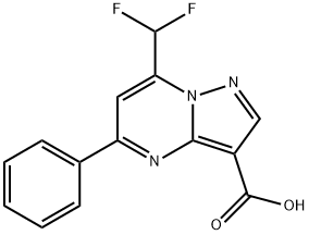 7-(二氟甲基)-5-苯基-3-吡唑[1,5-A]嘧啶羧酸 结构式