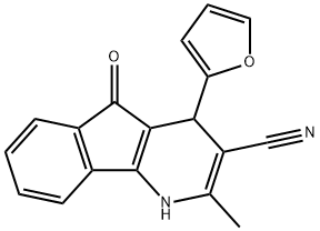 4-(2-FURYL)-2-METHYL-5-OXO-4,5-DIHYDRO-1H-INDENO[1,2-B]PYRIDINE-3-CARBONITRILE 结构式