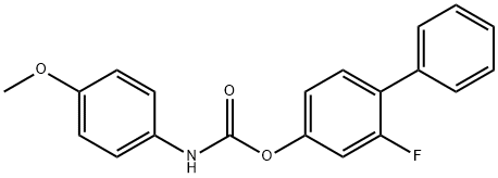 2-FLUORO-4-([(4-METHOXYANILINO)CARBONYL]OXY)-1,1'-BIPHENYL 结构式