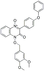 4-(3,4-DIMETHOXYBENZYLOXY)-3-OXO-2-(4-PHENOXYPHENYL)-3,4-DIHYDROQUINOXALINE 1-OXIDE 结构式