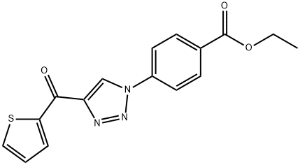 ETHYL 4-[4-(2-THIENYLCARBONYL)-1H-1,2,3-TRIAZOL-1-YL]BENZENECARBOXYLATE 结构式